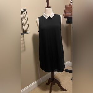 Black Shift Dress with White Peter Pan Collar size L